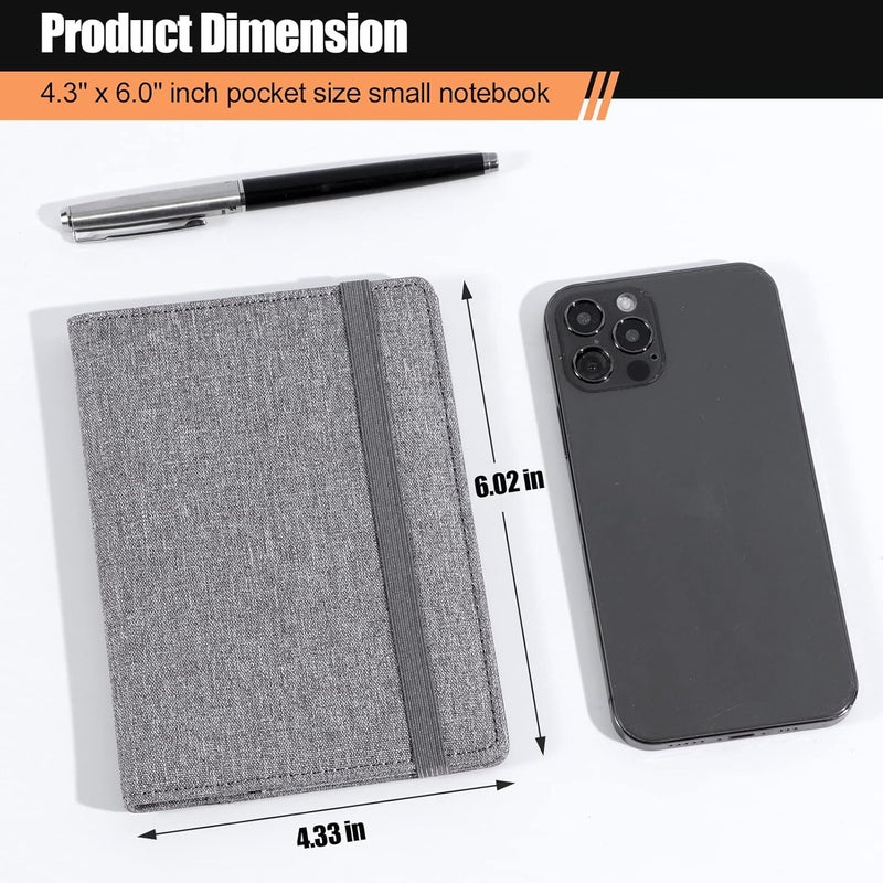 Plinyvel Notebook Cover for Field Notes 3.5"x5.5" - Waterproof Organizer with Pen Loop Holder and Card Slots, Travel Journal Accessories, Fits 3.5x5.5 Inch Pocket Notebooks (Gray) - Image 3
